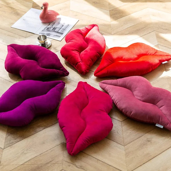 24"x12" Lips Decorative Throw Pillow Smooth Soft Velvet Cushion