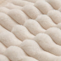 Soft Cozy Faux Rabbit Fur Throw Pillow Covers Striped Decorative Cushion Covers (Set of 2)
